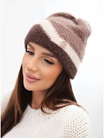 Dámská čepice beanie žebrovaná s ozdobou model 22555049 - K-Fashion
