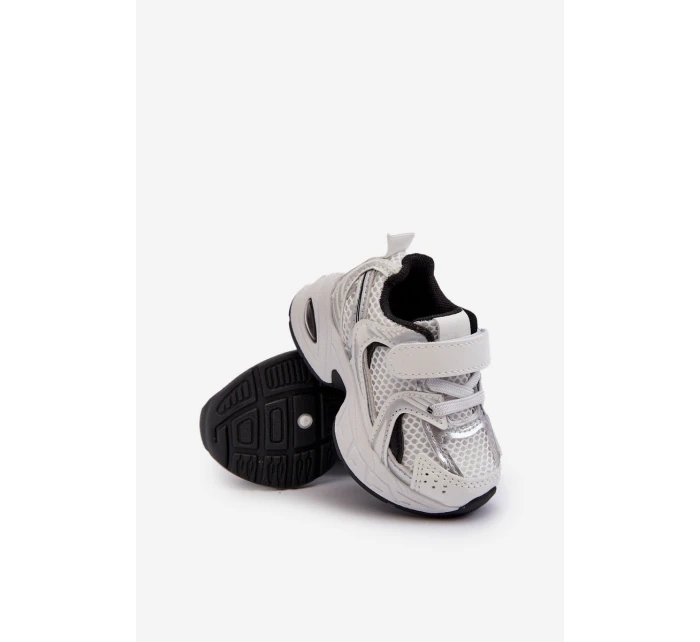 Dziecięce Buty Sportowe Sneakersy Na Rzep Biało-Czarne Ephona Dziecięce Buty Sportowe Sneakersy Na Rzep Biało-Czarne Ephona