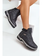 Buty Trekkingowe Męskie Ocieplane Z Eko Skóry Granatowe Neramia Buty Trekkingowe Męskie Ocieplane Z Eko Skóry Granatowe Neramia