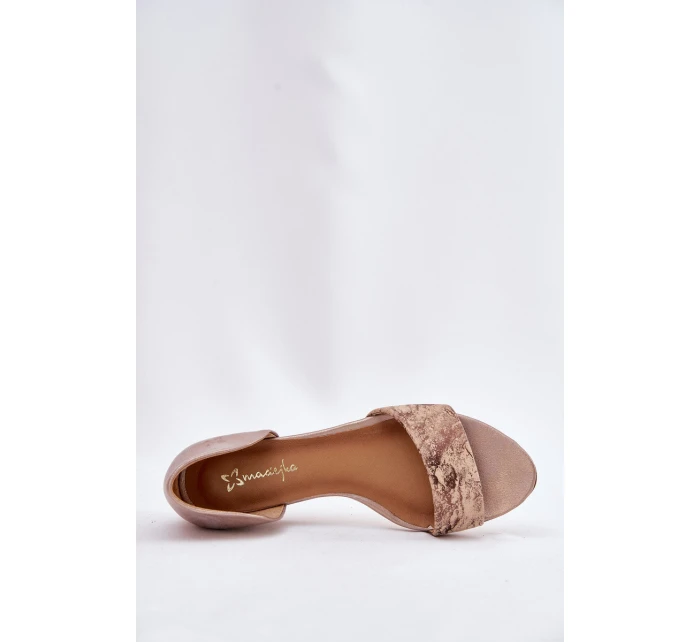 Kožené sandály model 21697441 zlaté - Maciejka