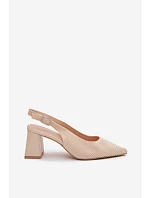 Materiál sandále na podpätku Beige Elissea