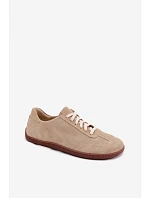 Kožené semišové dámské tenisky Barefoot Zazoo N1243 Béžové