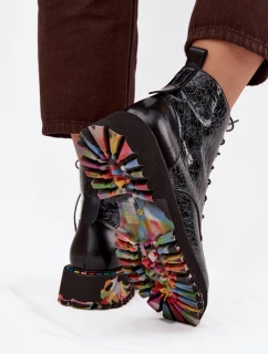 Dámske lakované čižmy Artiker - sivé