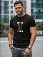 Pánske tričko OKO PROSTO s potlačou čierne FashionStreet NX0107R