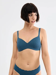 Dámska podprsenka ZERO Feel Bliss THE UP TshirtBra Smoky Blue modrá – SLOGGI