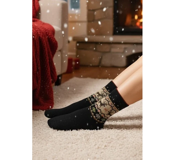 Noviti SW011 Vlnené ponožky so sobom 36-41