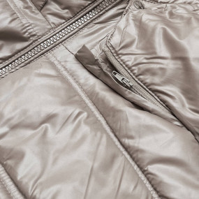 Dámska prešívaná bunda vo ťave farbe pre prechodné obdobie (H-205)