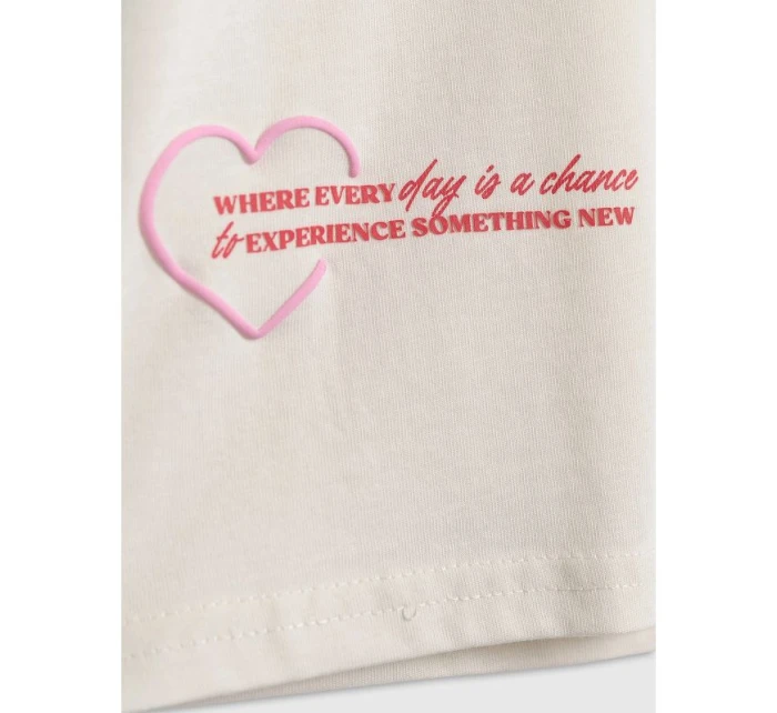 Dívčí tričko oversize s potiskem model 21736445 - 4F Dívčí tričko oversize s potiskem model 21736445 - 4F