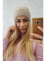Fleecová čiapka Edyta K298 béžová