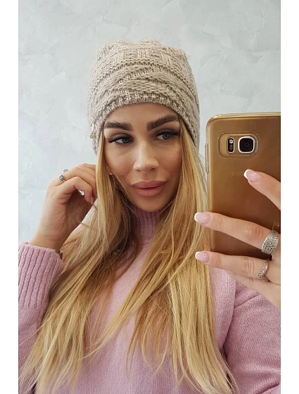 Fleecová čepice  béžová model 18751447 - K-Fashion