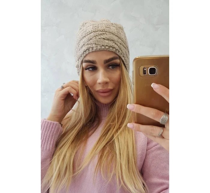 Fleecová čiapka Edyta K298 béžová