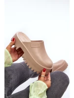 Damskie Klapki Na Masywnej Podeszwie Big Star NN274016 Beżowe Damskie Klapki Na Masywnej Podeszwie Big Star NN274016 Beżowe