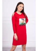 Šaty s milostnou potlačou červené