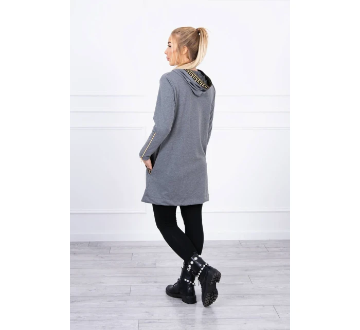 Mikina s ozdobnou páskou grafitová Mikina s ozdobnou páskou grafitová