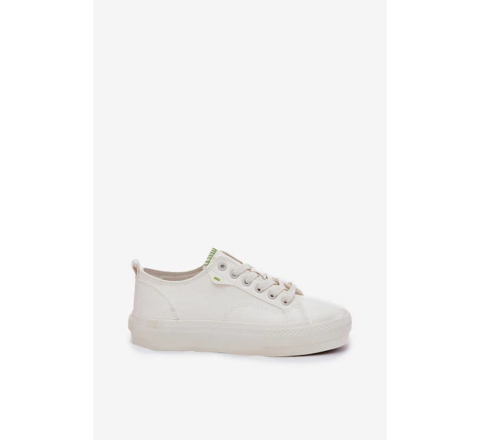 Trampki Damskie Na Platformie Z Eko Skóry Big Star RR274A295 Białe