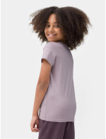 Dievčenské tričko s potlačou 4FJSS23TTSHF389-52S fialové - 4F