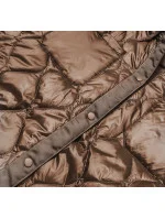 Hnedá dámska prešívaná bunda oversize s kapucňou (ag5-010) Hnedá dámska prešívaná bunda oversize s kapucňou (ag5-010)