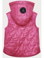 Dámska tenká vesta so zlatým zipsom S'West Neon Pink (B8229-83)