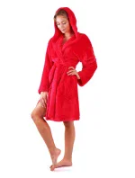 Dámsky župan Lilly extra s kapucňou 3/4 3320 jedna veľkosť červená - Vestis