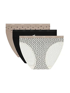 Dámske bavlnené nohavičky 3 ks DIM LES POCKETS COTTON SLIP 3x - DIM - biele