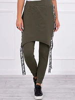 Nohavice/oblek s nápisom selfie khaki