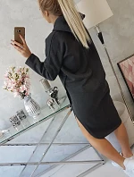 Šaty s kapucňou a bočným rázporkom graphite melange