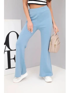 Dámske motýlie nohavice s rozšírenými nohavicami modré