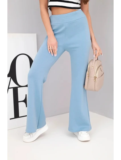 Dámske motýlie nohavice s rozšírenými nohavicami modré