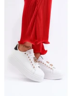 Dámské boty na platformě s ozdobami bílé model 21659159 - Boto Dámské boty na platformě s ozdobami bílé model 21659159 - Boto