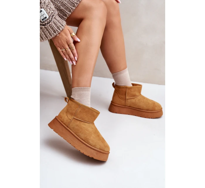 Nízké dámské sněhule na platformě s podšívkou Camel model 21673113 - EVENTO