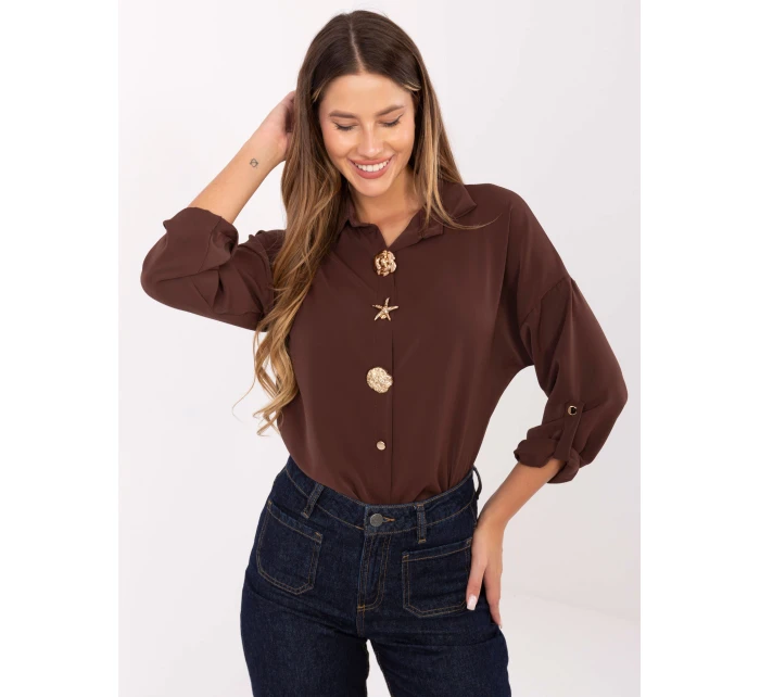 Koszula MI KS model 21441111 ciemny brązowy - FPrice