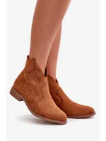 Dámske členkové topánky Acorn Flat Heeled Camel S.Barski Dámske členkové topánky Acorn Flat Heeled Camel S.Barski