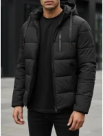 Pánská prošívaná zimní bunda s kapucí černá Dstreet model 21995387 - FashionStreet