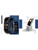 GIEWONT Smart hodinky čierne a námornícke modré 2 prúžky GW200-6 GIEWONT Smart hodinky čierne a námornícke modré 2 prúžky GW200-6