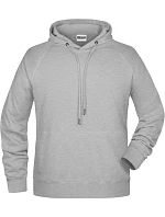 Daiber 8024 Pánská raglánová mikina s kapucí 02.8024 grey heather