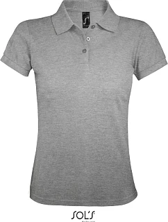 SOL'S Prime Women Dámske piqué polo z hrubej bavlny 25.0573 šedá melírovaná
