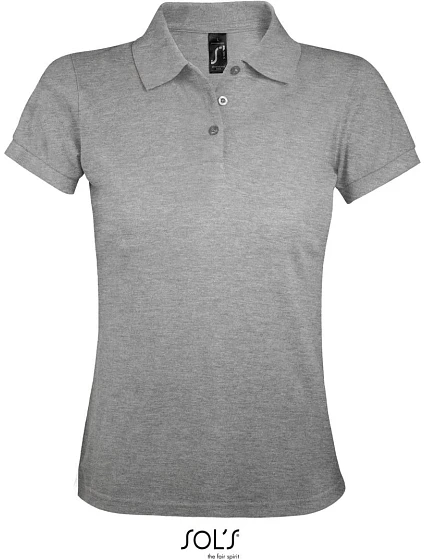 SOL'S Prime Women Dámske piqué polo z hrubej bavlny 25.0573 šedá melírovaná