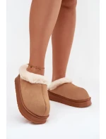 Dámské pantofle s kožíškem Camel model 21772655 - Boto Dámské pantofle s kožíškem Camel model 21772655 - Boto
