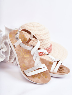 Detské kožené sandále s prackou White Dimmel