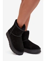 Dámske snežnice Privine na platforme z prírodného semišu - čierne