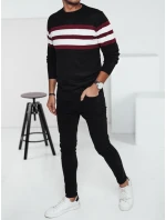 Pánsky čierny sveter FashionStreet WX2247 Pánsky čierny sveter FashionStreet WX2247