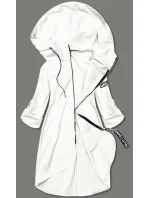 Tenký asymetrický dámsky prehoz cez oblečenie v smotanovej farbe (B8117-26)