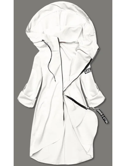 Tenký asymetrický dámsky prehoz cez oblečenie v smotanovej farbe (B8117-26)