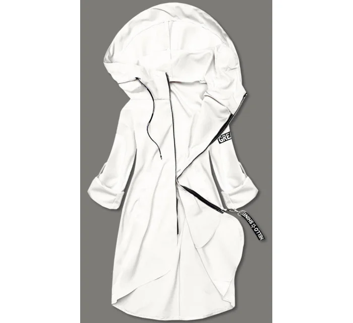 Tenký asymetrický dámsky prehoz cez oblečenie v smotanovej farbe (B8117-26)