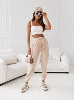 Béžové dámské kalhoty model 19813385 - Moon Béžové dámské kalhoty model 19813385 - Moon