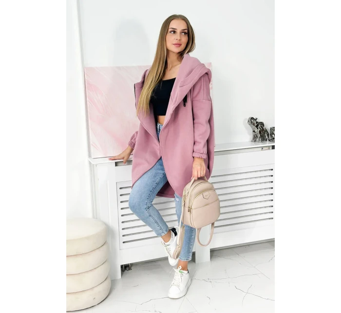 Krátka mikina na zips tmavoružová