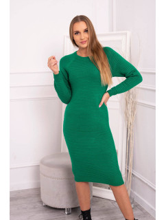 Zelené pruhované svetrové šaty