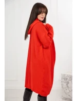 Sveter s kapucňou červený