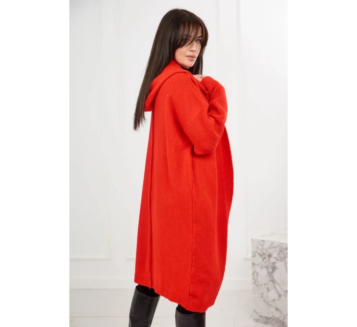 Sveter s kapucňou červený