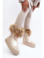 Dámské Sněhule S Kožíškem Béžové Big Star model 21637425 - Big Star Shoes